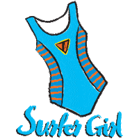 Happy Surfer Girl Sticker