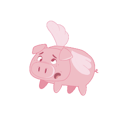 Confused Flying Pig Sticker by PositivelyPigasus