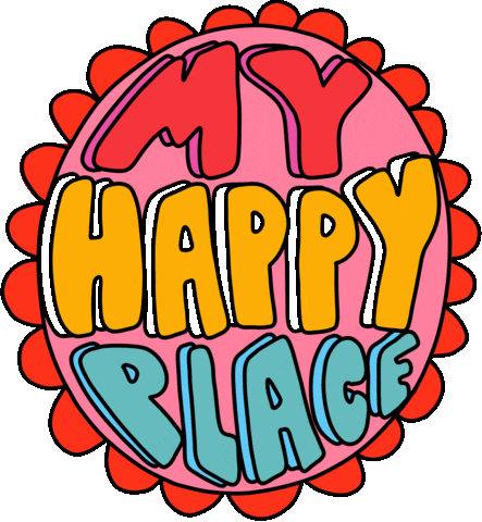 Happy Place Sticker by Poppy Deyes