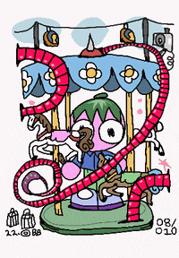 gbuckp happy fun horse roller coaster GIF