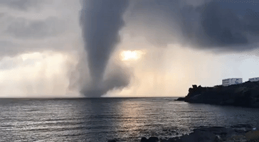 Waterspout Spotted Sweeping Across Sea Off Italian Island