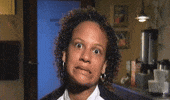 Meme gif. A talking head of Chef Ariel from Hell's Kitchen, recoiling her head like a turtle and cringing her lips across her jaw in a "yikes" gesture, avoiding eye contact.