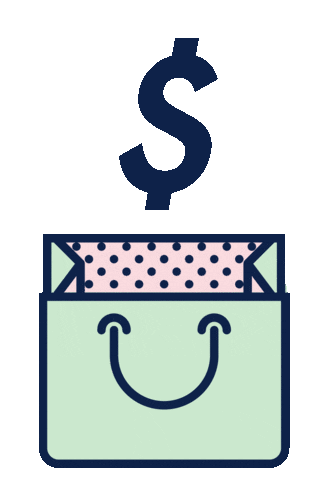 shopping spree money Sticker