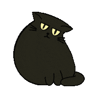 Sleepy Black Cat Sticker