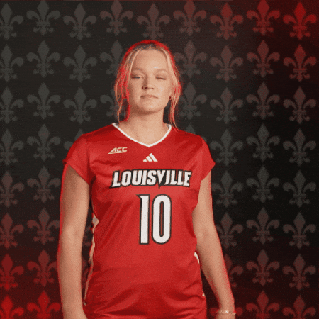 Volleyball Go Cards GIF by Louisville Cardinals