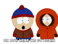Oh Boy Here We Go Sticker by South Park