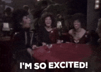 So Excited Table Flip GIF by megan lockhart
