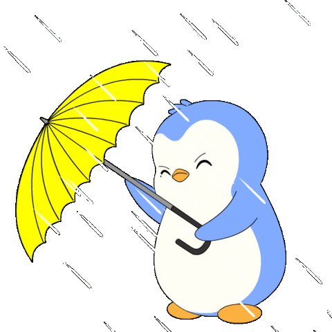 Raining Rainy Day Sticker by Pudgy Penguins