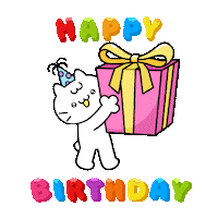 Happy Birthday Cat Sticker by Mikitti