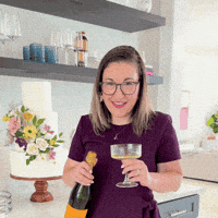 Cheers Champagne GIF by Sugar Flowers by Kelsie Cakes