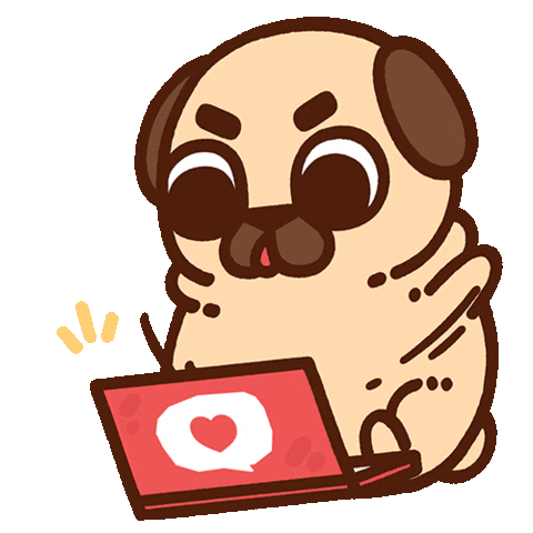 Working Locked In Sticker by Puglie Pug