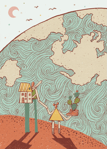 JorgeCha illustration water mexico house GIF