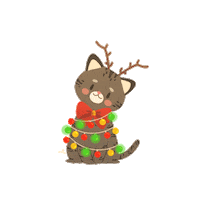 kvtherine_art kawaii navidad arte gato Sticker