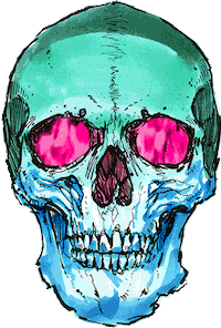 mattheathart happy omg color skull Sticker