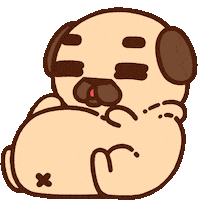 Pugs Burp Sticker by Puglie Pug