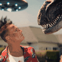 orange-belgium kiss dinosaur t-rex jcvd GIF
