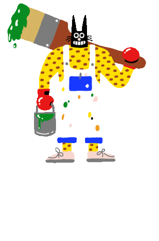 malarko cat paint overalls malarko Sticker