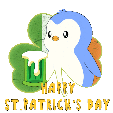 St Patricks Day Penguin Sticker by Pudgy Penguins