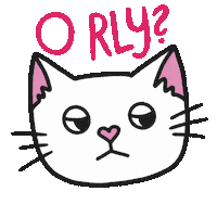 Sarcastic White Cat Sticker by Cat & Raven