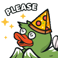 duckieland pizza please duckie puppyeyes Sticker