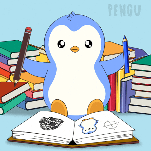 Drawing Studying GIF by Pudgy Penguins