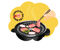 samgyupontheway fooddelivery cravings korean food kbbq Sticker