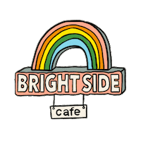 SAINTDesignLDN happy rainbow cafe motivation Sticker
