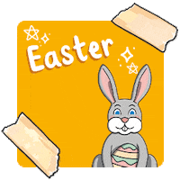Bunny Easter Sticker by Twinkl Parents
