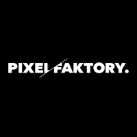 pixelfaktory logo design glitch brand GIF