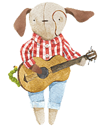 Dog Guitar Sticker by cozymoss
