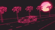 Fiftyrock retro car drive vaporwave GIF