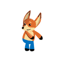 DollsWalls happy dance dancing fox Sticker