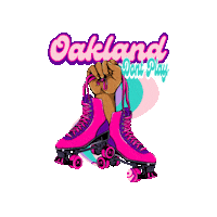Pink Skate Sticker by OaklandDontPlay
