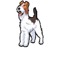 Jumping Wire Fox Terrier Sticker