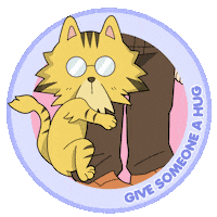 Cat Hug Sticker by LK School Daze