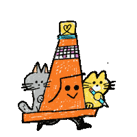 Walking Cone Sticker by dayuyoyo