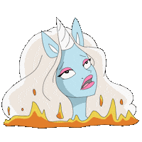 On Fire Sticker by Glow The Unicorn