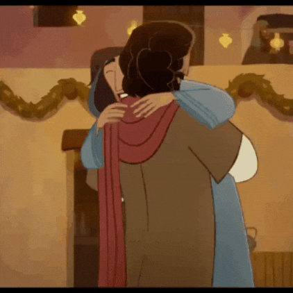 LightOfTheWorld giphygifmaker hug jesus mary GIF