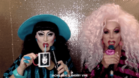 ptmediallc giphyupload 80s drinking drag queens GIF