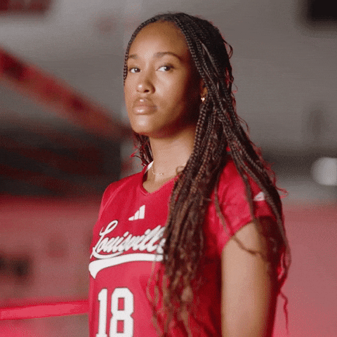 Volleyball Hair Flip GIF by Louisville Cardinals