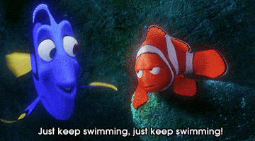 goals just keep swimming GIF