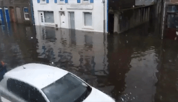 Severe Flooding in Stonehaven, Town Near Site of Passenger Train Derailment