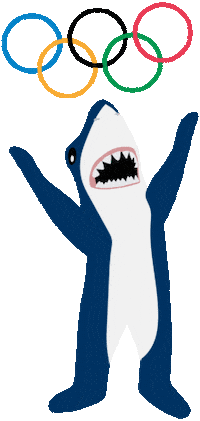 SimmonsUniv olympics shark simmons cute shark Sticker