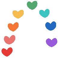 Kakikichan love heart rainbow like Sticker