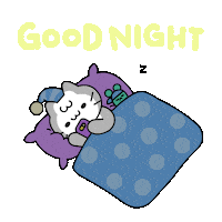 Good Night Cat Sticker by Mikitti