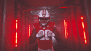 Football Chest Pound GIF by Wisconsin Badgers