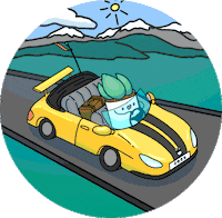 Driving On My Way Sticker by feey.pflanzen