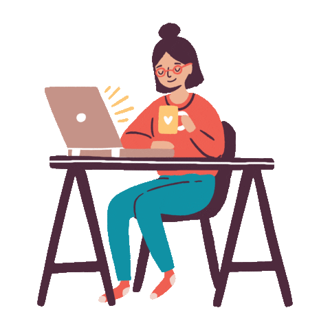 work from home coffee Sticker by The Busy Bee