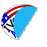 Digital art gif. Oval-shaped sticker adheres to transparent background, featuring the American flag and text, "I voted for abortion rights" in blue and black font.