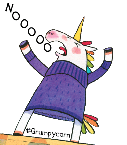 ScholasticUK no unicorn grumpy nooo Sticker